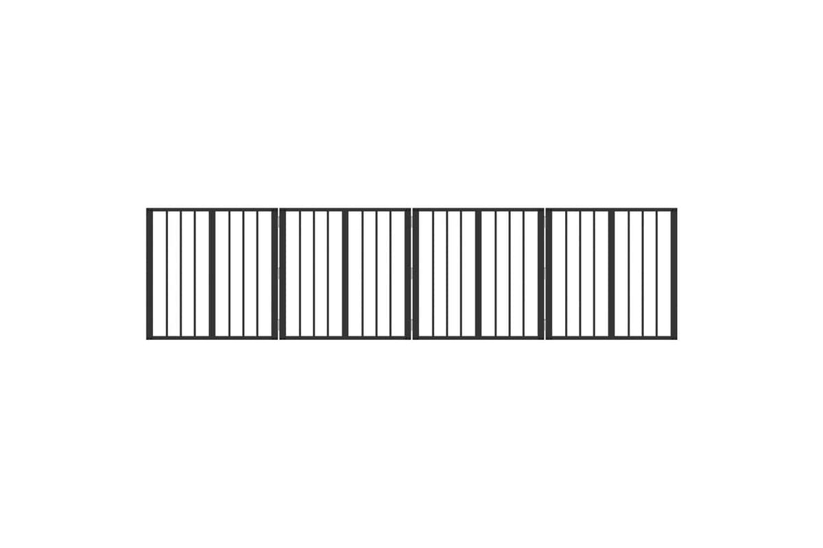 Vidaxl Dog Gate 4 Pcs Black 60 X 60 Cm Galvanised Steel