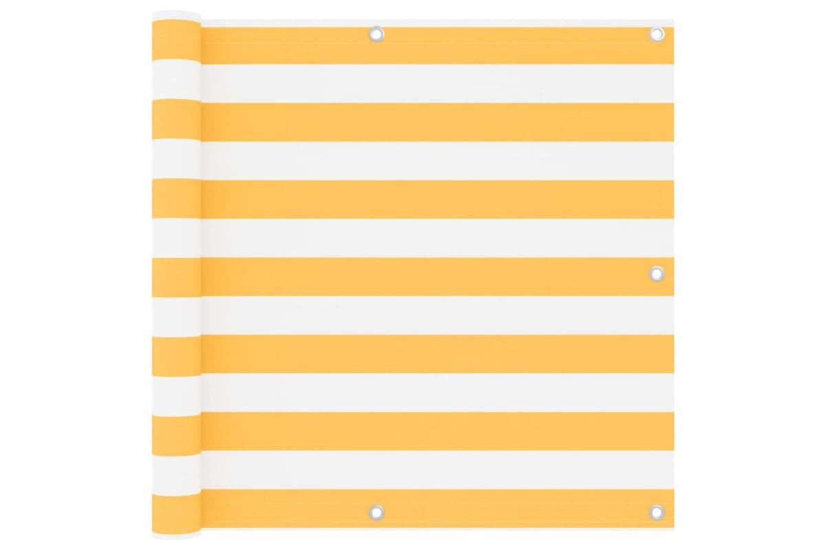 vidaXL 134904 Balcony Screen White And Yellow 90x300cm Oxford Fabric