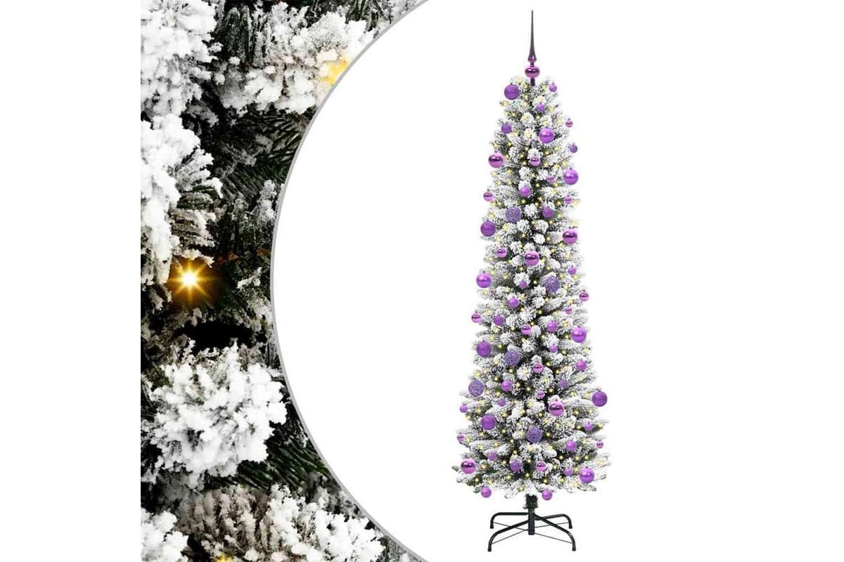 Vidaxl Artificial Christmas Tree With 300 Leds Green And White 210 Cm
