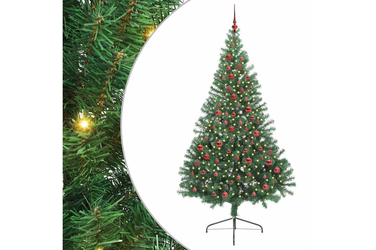 Vidaxl Artificial Pre-lit Christmas Tree Green 210 Cm Pvc