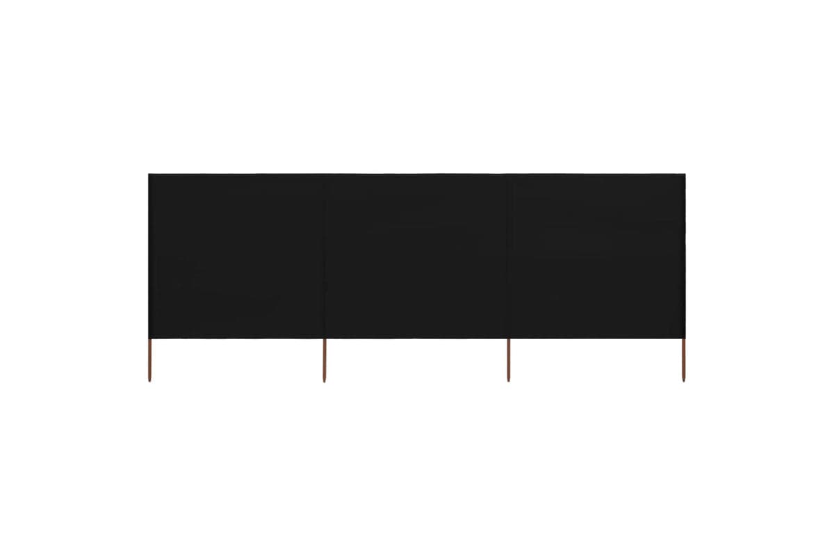 vidaXL 47152 3-panel Wind Screen Fabric 400x160cm Black