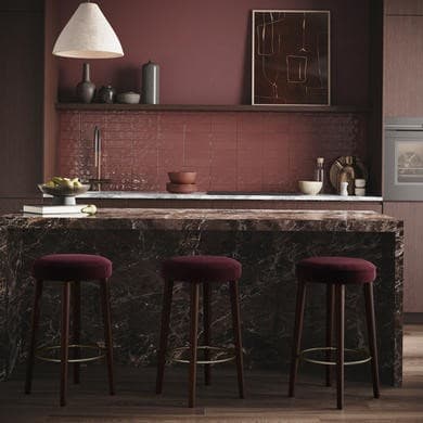 Gatsby Burgundy Velvet Kitchen Counter Stools