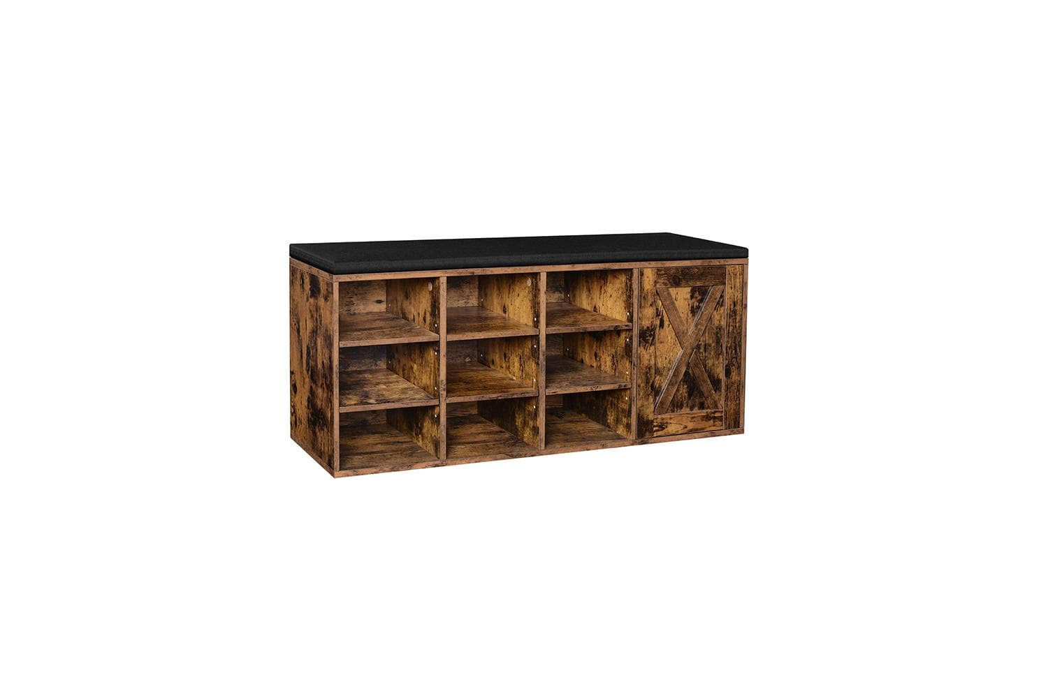 Vasagle Wooden Shoe Bench With Cabinet | Brown