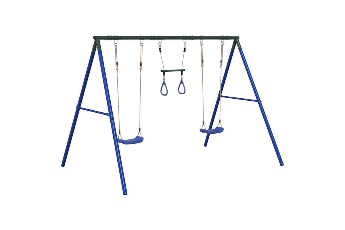 vidaXL 3283590 Outdoor Swing Set With Swings And Trapeze