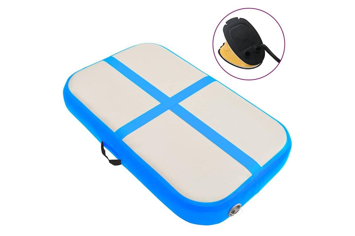 Vidaxl Inflatable Gymnastics Mat With Pump 60x100x20 Cm Pvc Blue