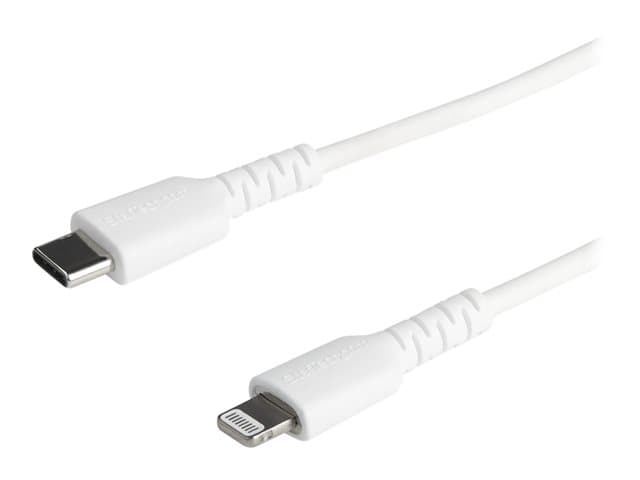 STARTECH.COM - Startech 6 ft(2m) Durable White USB-C to Lightning Cable, Heavy Duty Rugged Aramid Fiber USB Type A to Lightning Charger/Sync Power Cord, Apple MFi Certified iPad/iPhone 12 Pro Max - iPhone 7/8/11/11 Pro - Lightning cable - Lightning / USB 2.0 - 2 m