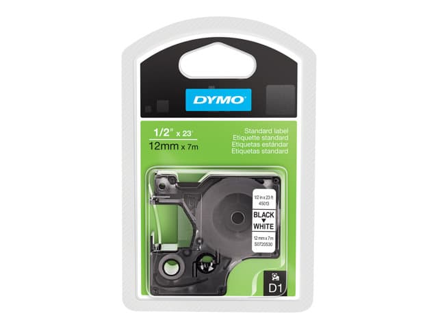 DYMO - D1 - label tape - 1 cassette(s) - Roll (1.2 cm x 7 m)
