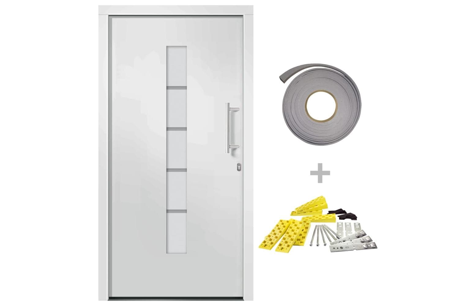 vidaXL Front Door Aluminium And Pvc