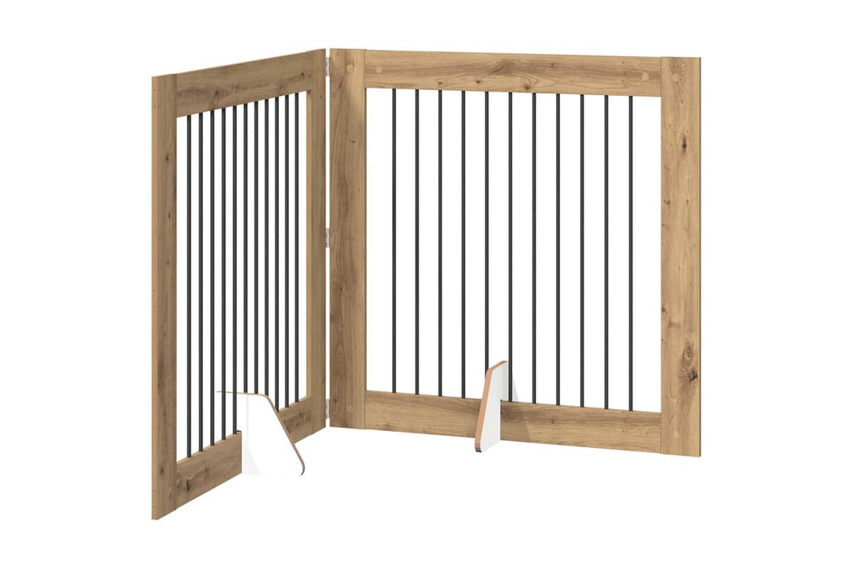 Vidaxl Foldable Dog Gate With Stands 2 Pcs Artisan Oak 2005 Cm