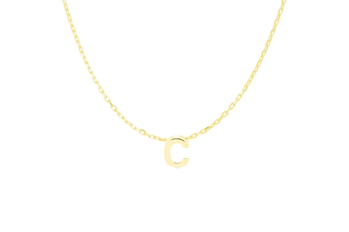 Luxenter Sterling Silver Gold Letter Necklace, Elegant Fashion Jewellery
