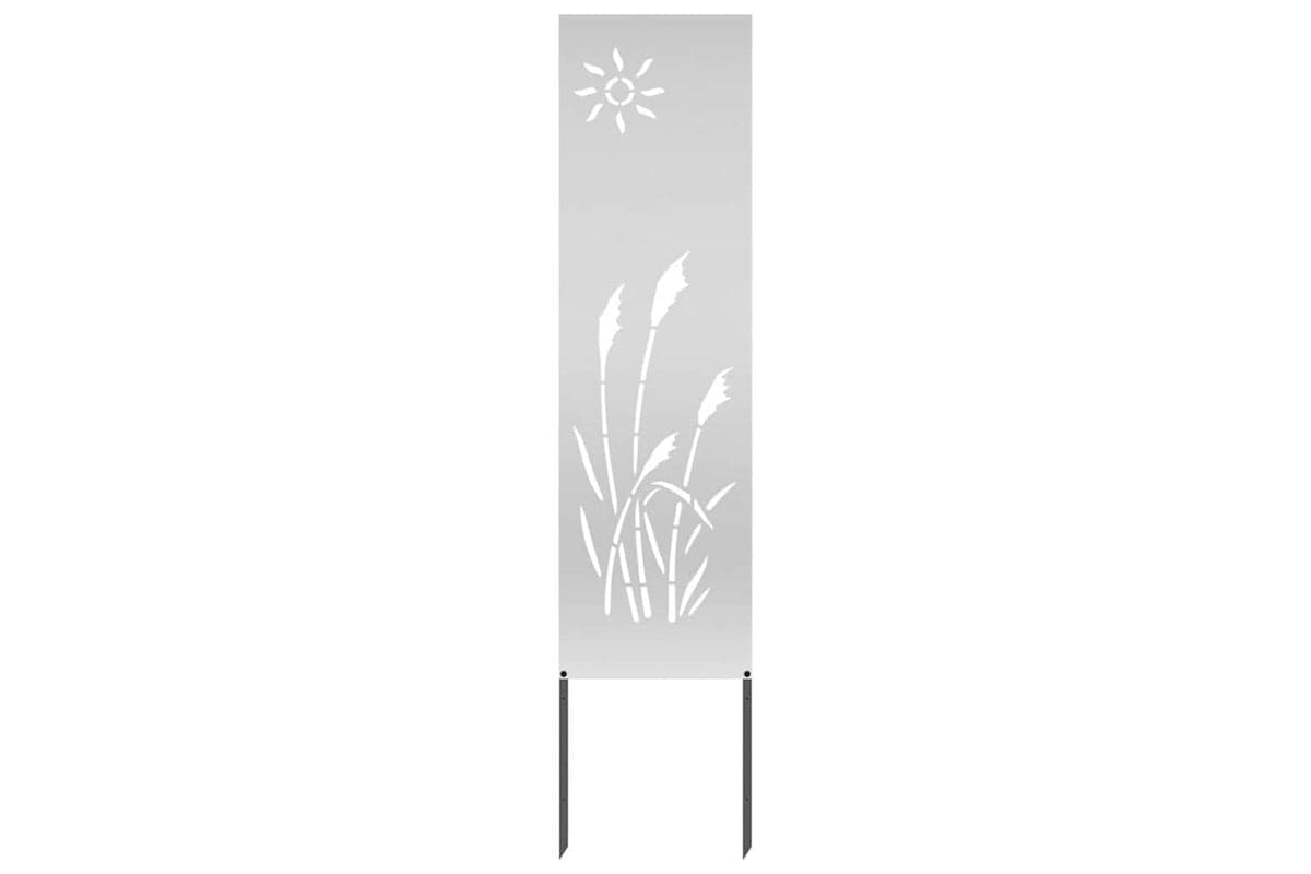 Garden Privacy Screen Silver 32 X140cm Galvanised Steel