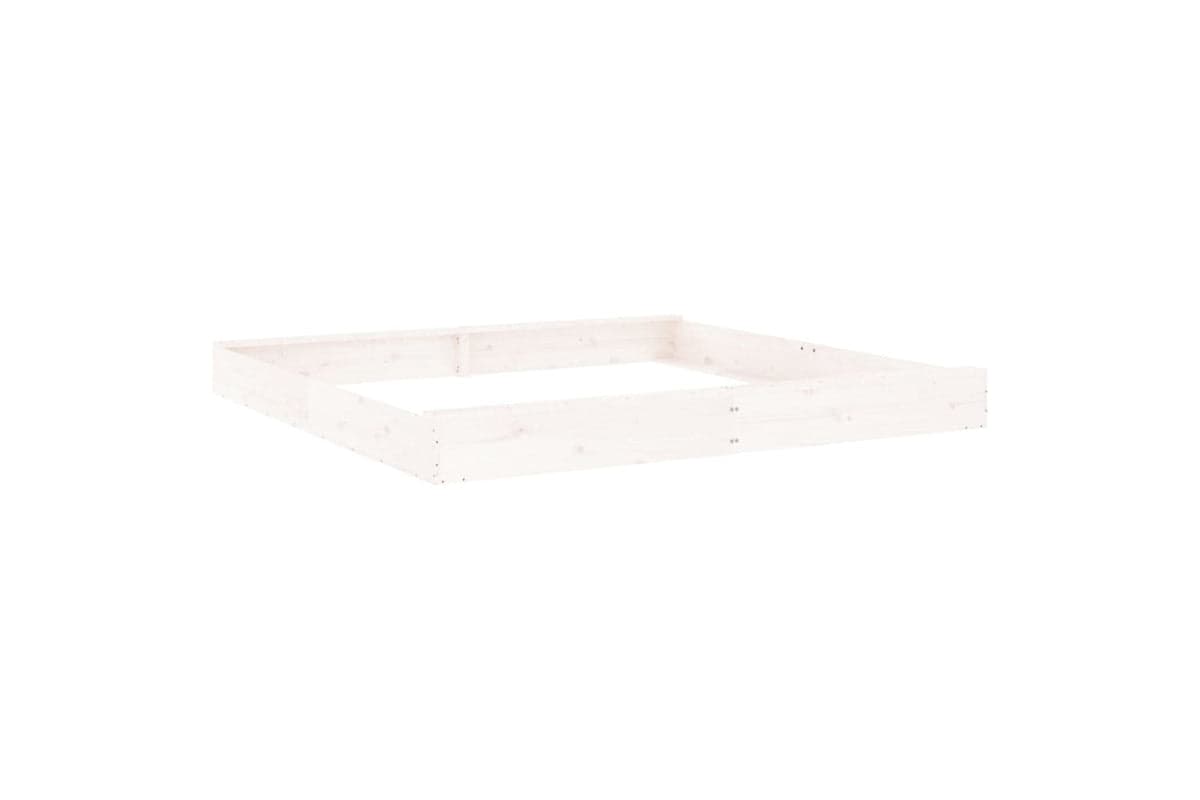 vidaXL 825045 Sandbox With Seats White Square Solid Wood Pine