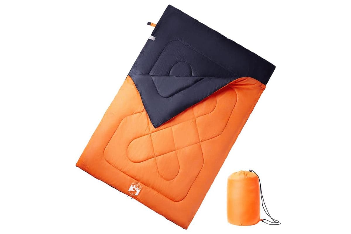 Vidaxl Double Sleeping Bag With Pillows For Adults Camping 3-4 Seasons