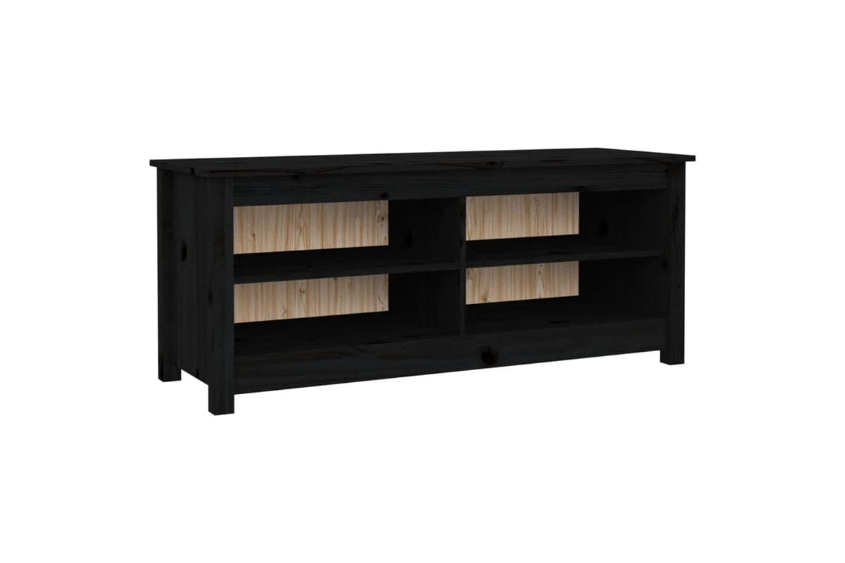 vidaXL 813778 Shoe Bench Black 110x38x45.5cm Solid Wood Pine