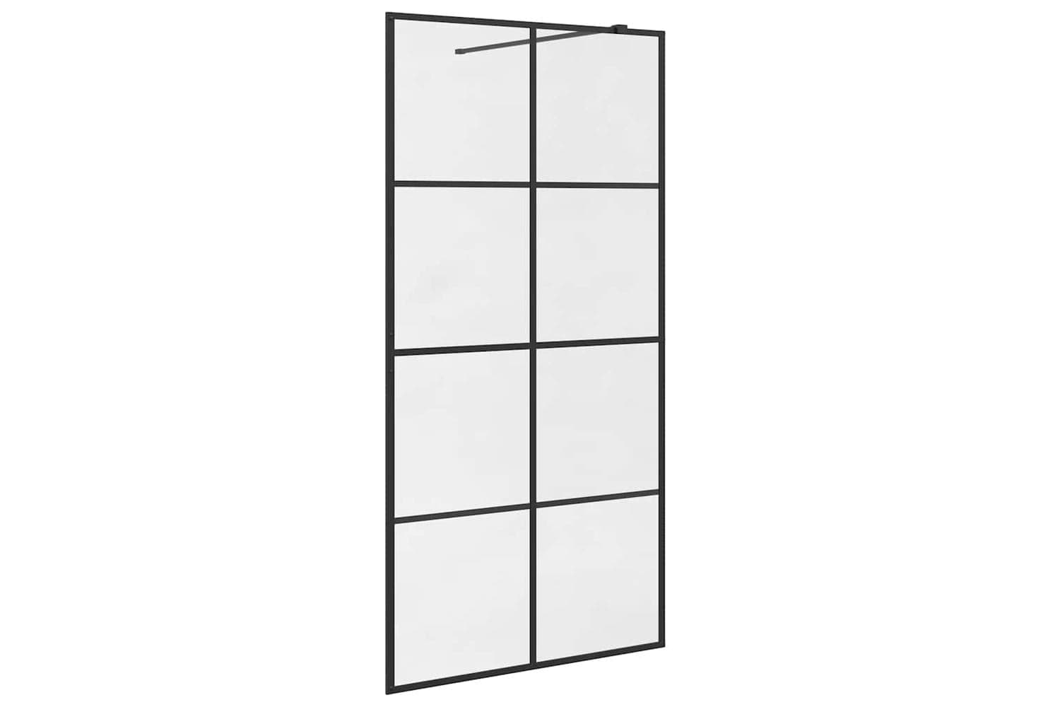 vidaXL 151035 Walk-in Shower Wall With Clear Esg Glass 100x195cm Black