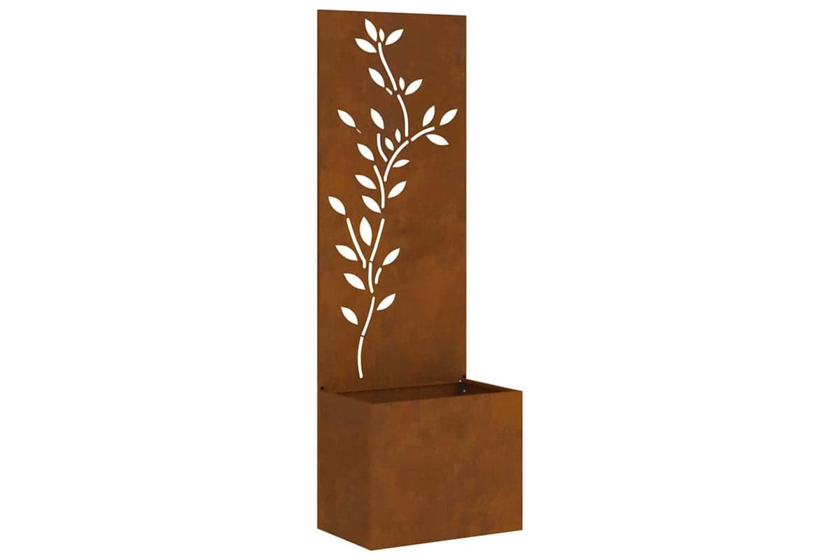 Garden Privacy Screen Floral Rusty 50 X 140 Cm Weathering Steel