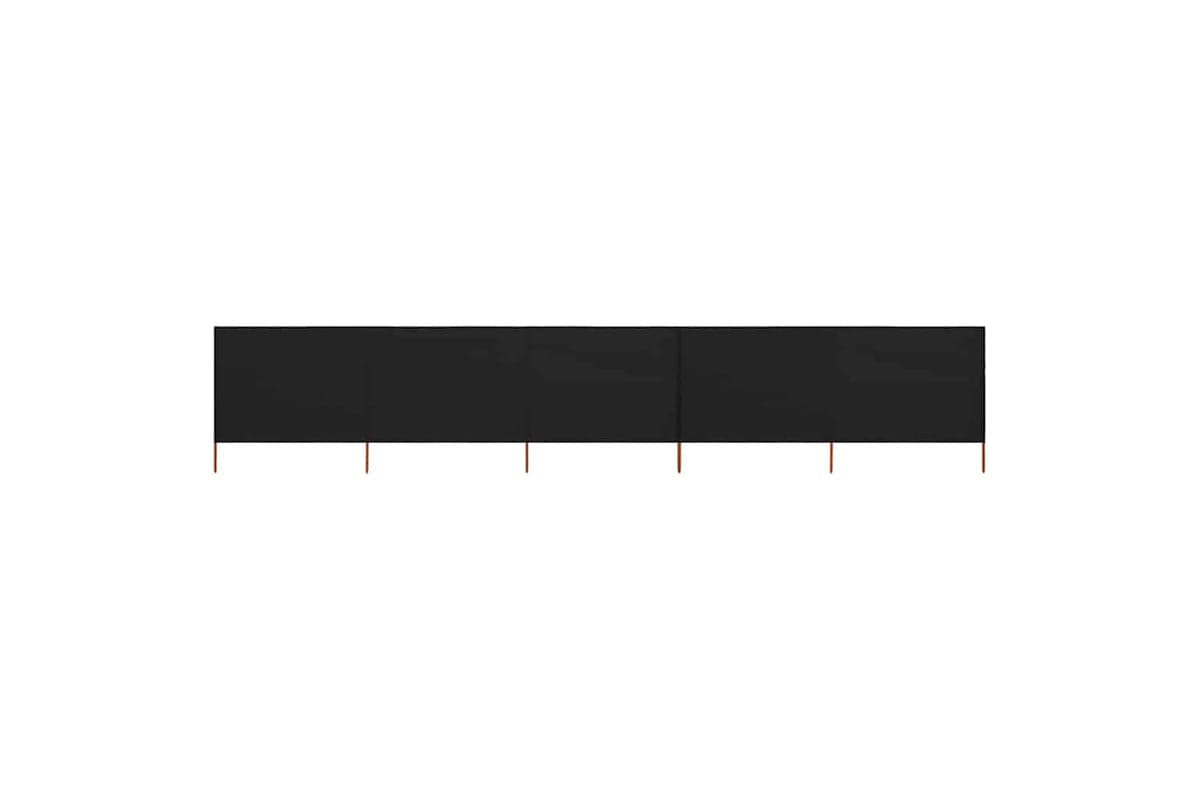 vidaXL 47158 5-panel Wind Screen Fabric 600x80cm Black