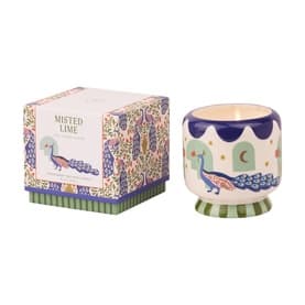 A Dopo Peacock Ceramic Candle - Misted Lime