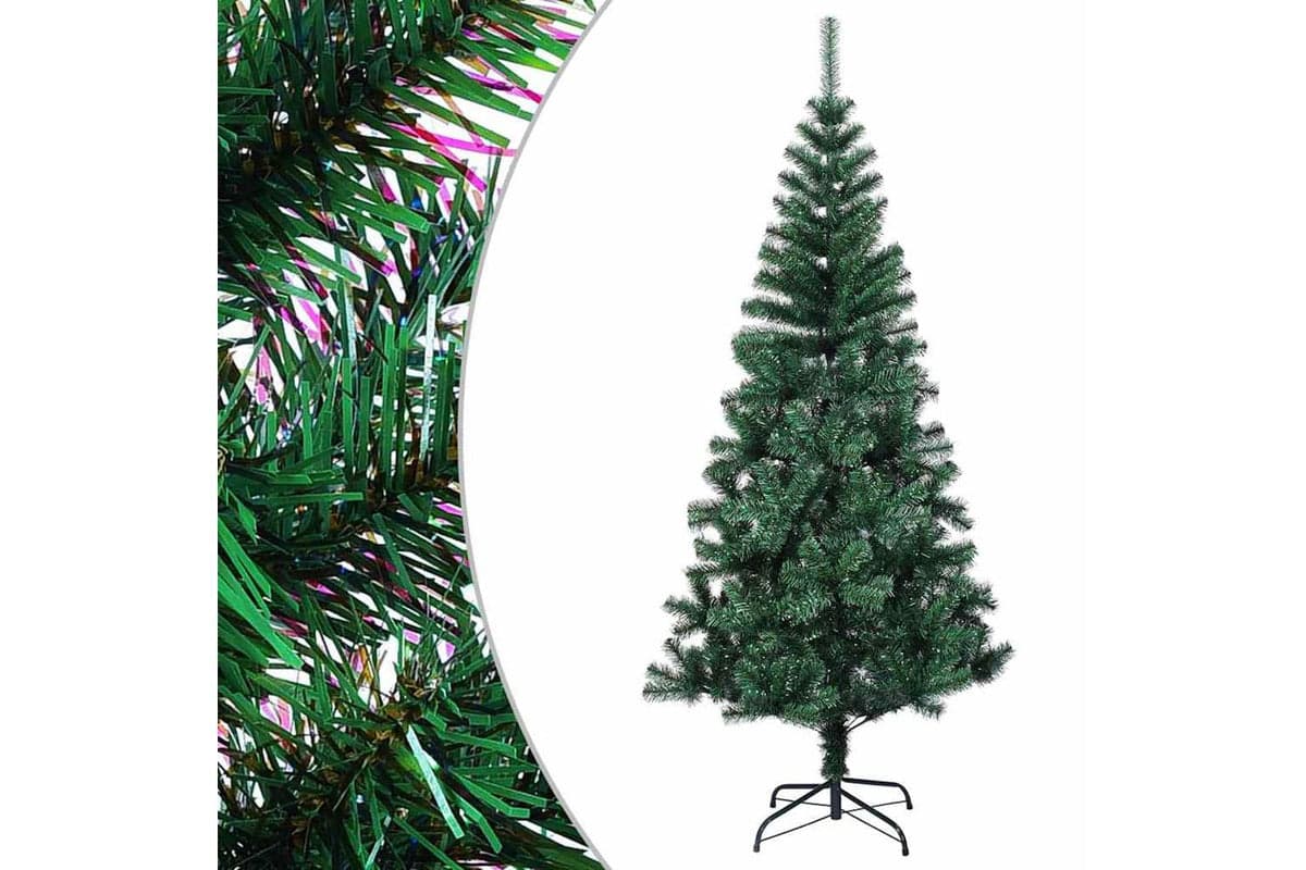 Vidaxl Artificial Christmas Tree With Iridescent Tips Green 120 Cm Pvc