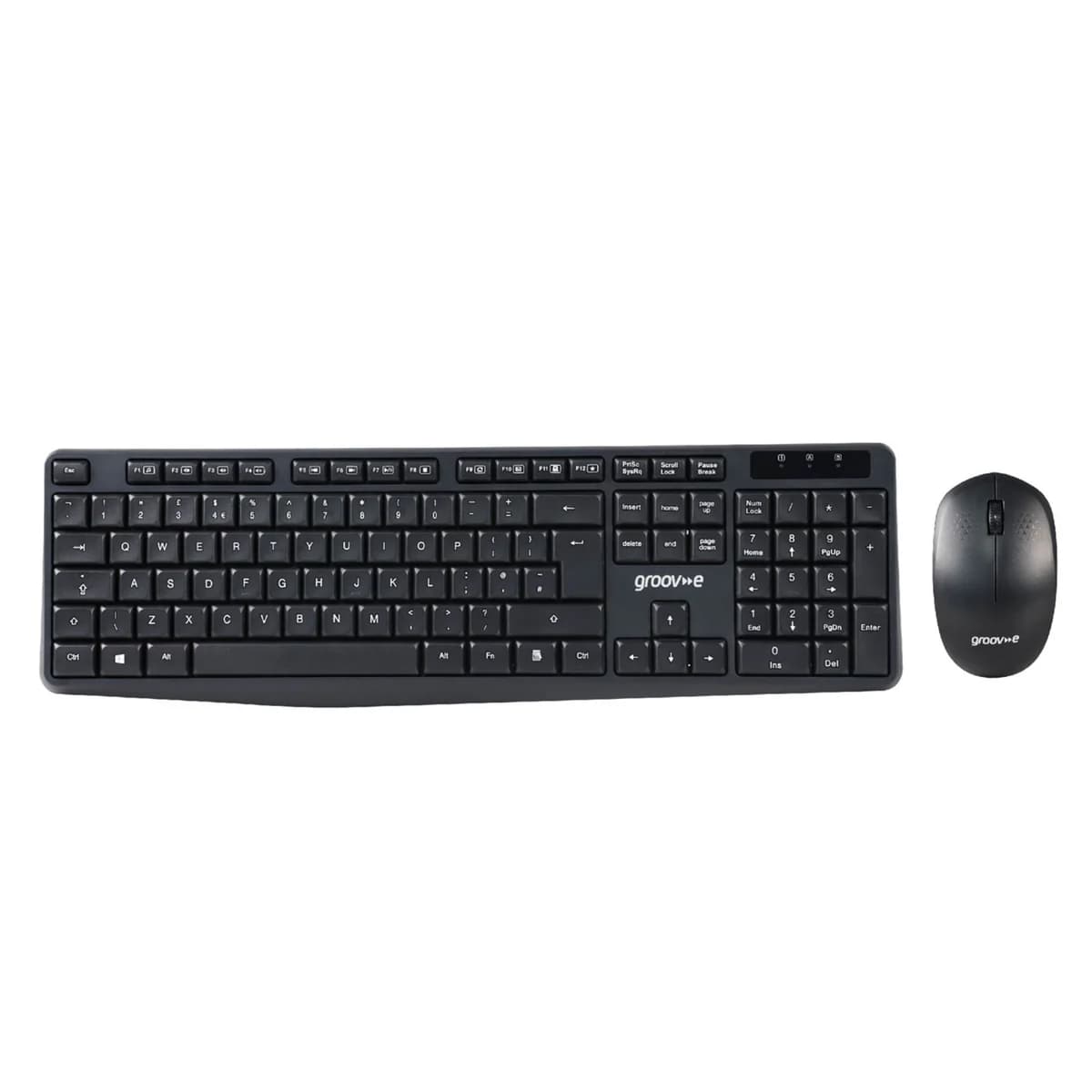 Groov-e Wireless Full-Size Keyboard and Mouse Set Black | GVPC14BK