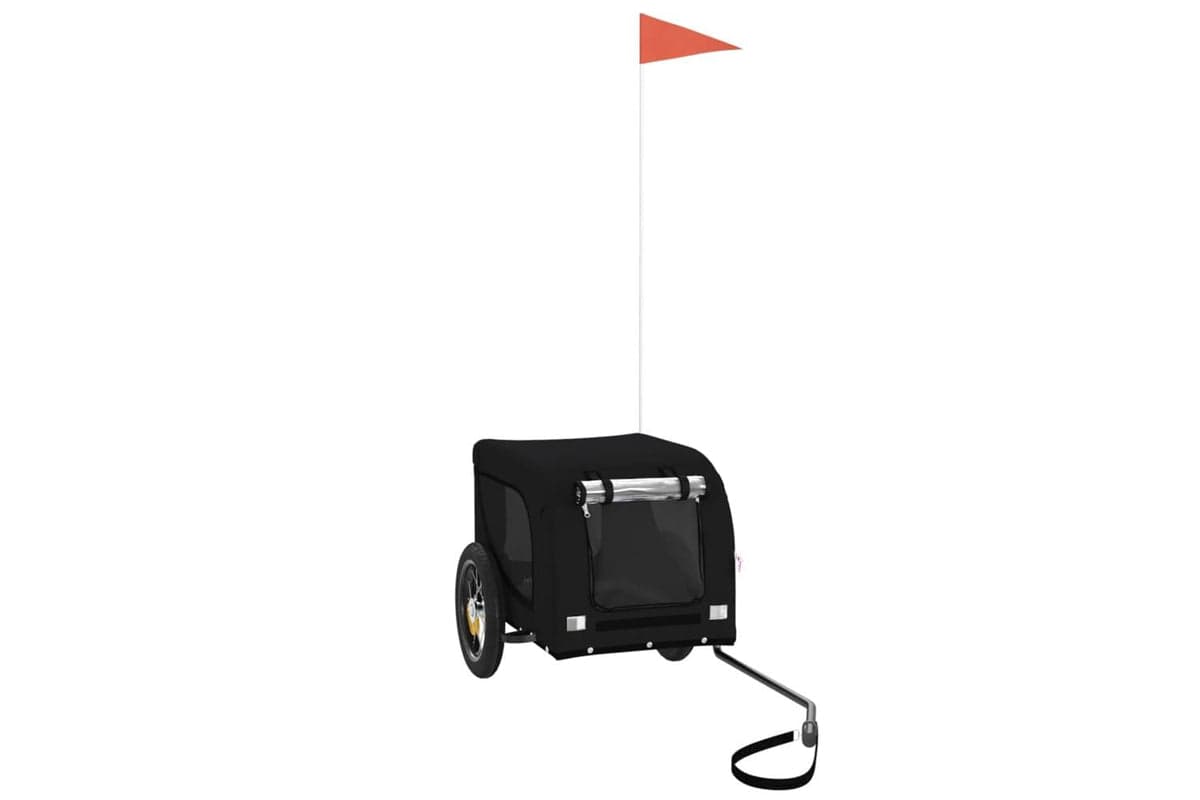 Vidaxl Pet Bike Trailer Black Oxford Fabric And Iron