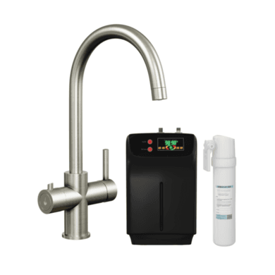 Nickel 3 in 1 Instant Boiling Hot Kitchen Mixer Tap with 3L Boiler and Filter - Pronto Vesta