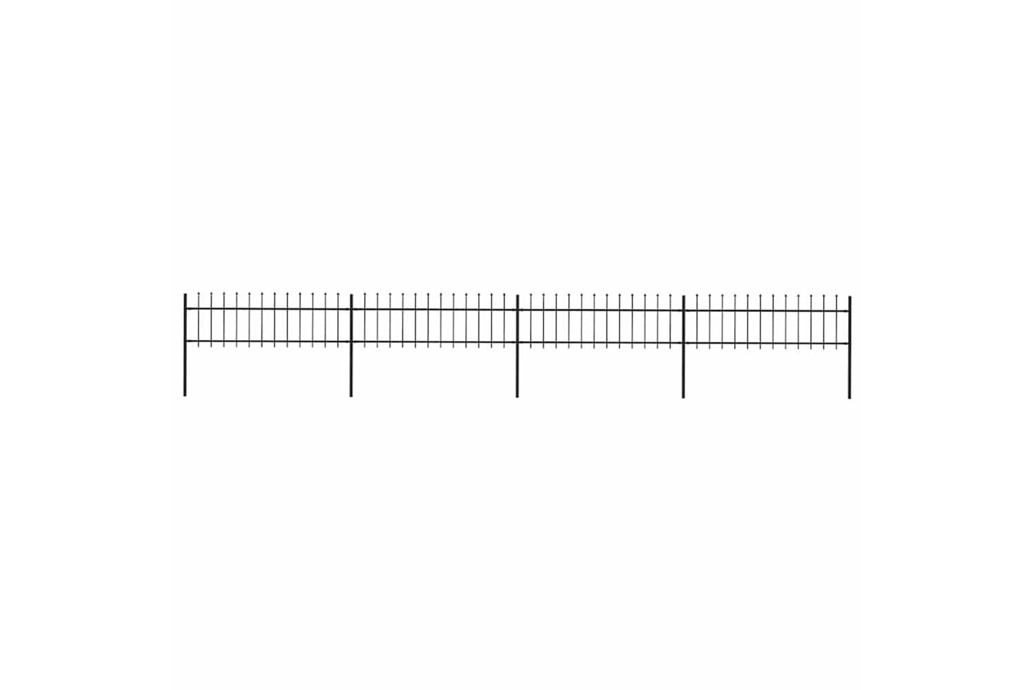 Vidaxl 277596 Garden Fence With Spear Top Steel 6.8x0.6 M Black