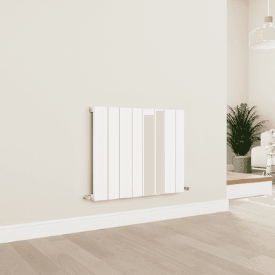 Eco Vivante White Horizontal Wave Designer Aluminium Radiator 600x755mm Single Panel 2444 BTU