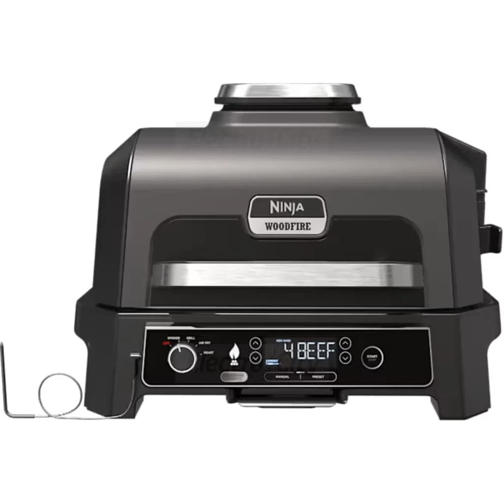 Ninja Woodfire Pro XL Electric BBQ Grill & Smoker with Built-In Probe | Grey & Black