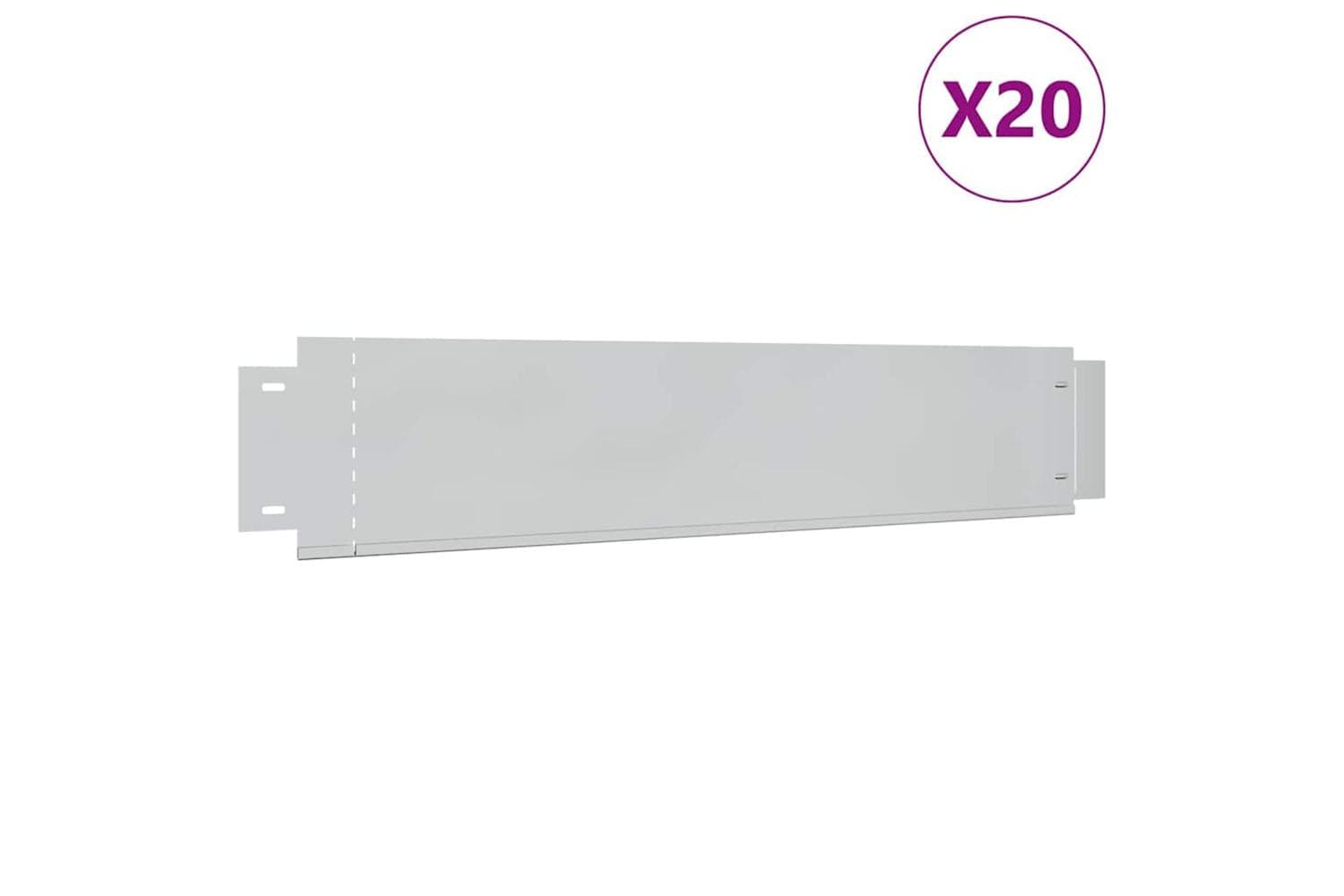 vidaXL 274904 Lawn Fence 20 Pcs Galvanised Steel 100x20cm