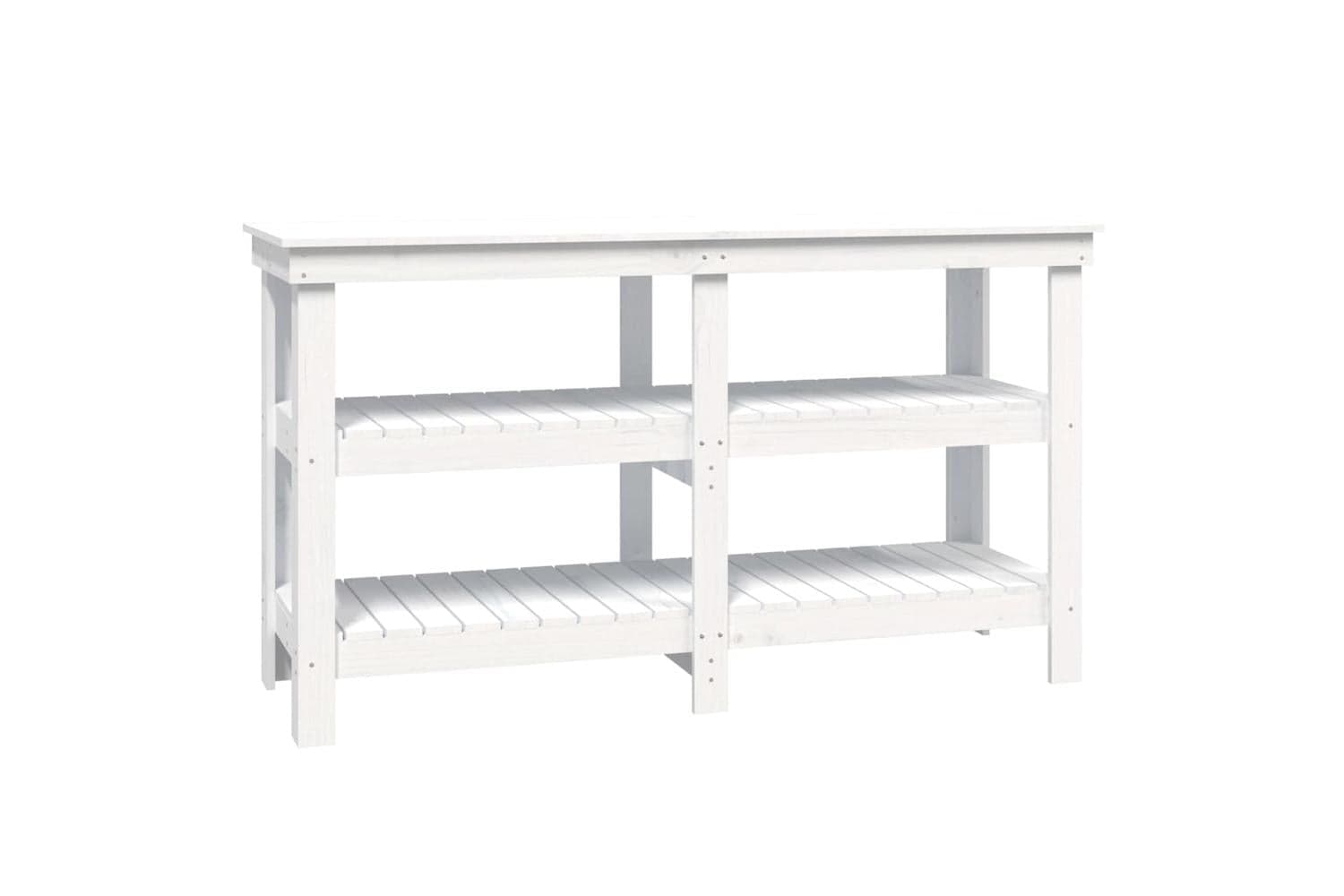 vidaXL 823650 Work Bench White 142.5x50x80cm Solid Wood Pine