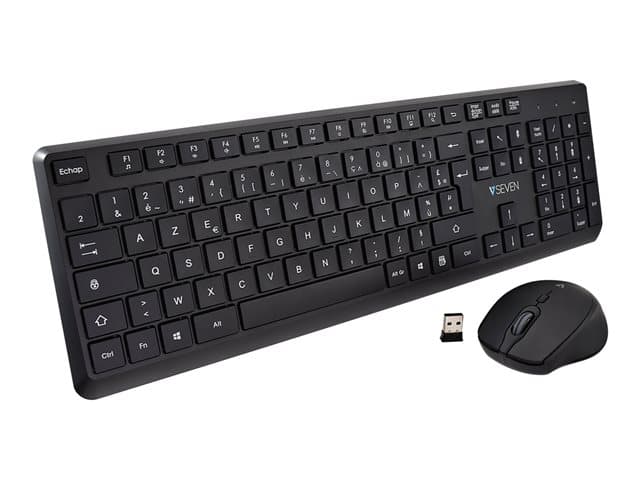VIDEOSEVEN - V7 CKW350FR - keyboard and mouse set full size - AZERTY - French - black Input Device
