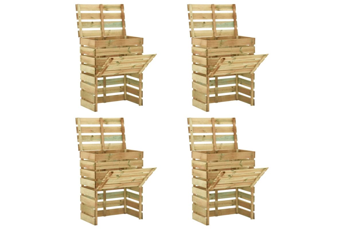 vidaXL 3078138 Slatted Garden Composter 4pcs 80x50x100cm Impregnated Pinewood
