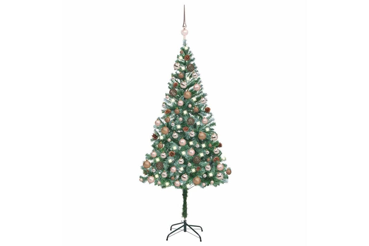 Vidaxl Artificial Pre-lit Christmas Tree With Ball Set Pinecones 180cm