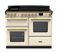 Rangemaster Estel Deluxe 110cm Induction Range Cooker - Pale Cream with Brass Trim | ESDLO110EIPPCR/AB1