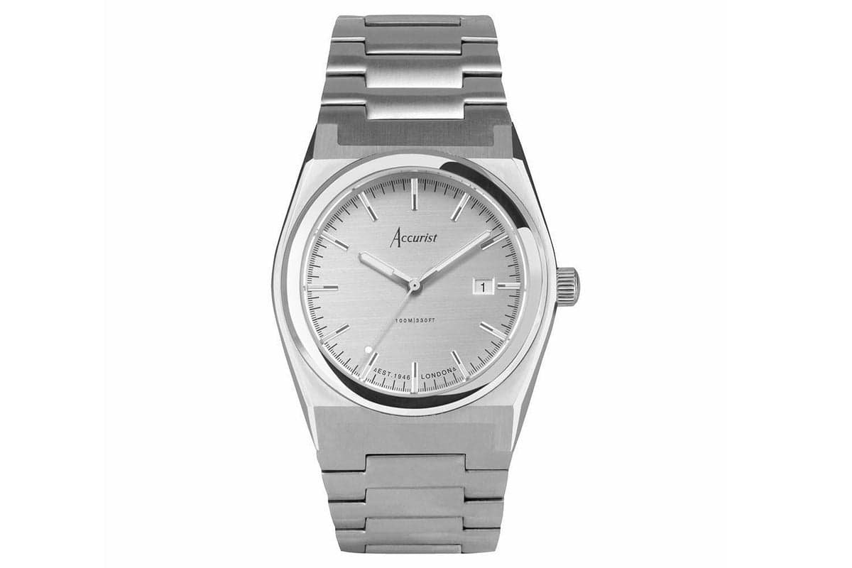 Accurist Origin Men's Watch | Silver Case & Stainless Steel Bracelet With Silver Dial | 41mm