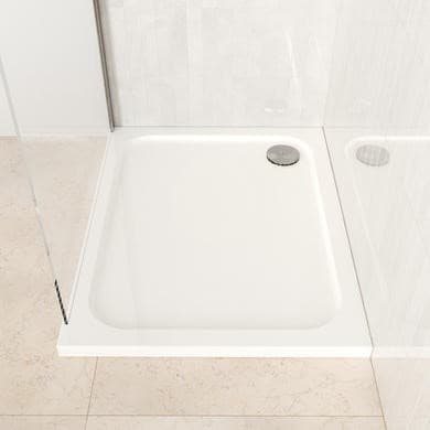 White – Rectangular Shower Tray – Stone Resin – Pearl