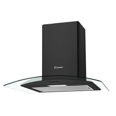 Candy 60cm Curved Glass Chimney Cooker Hood - Black