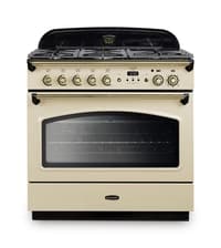 Rangemaster Classic FX 90cm Dual Fuel Range Cooker - Cream with Brass Trim | CLAS90FXDFFCR/B