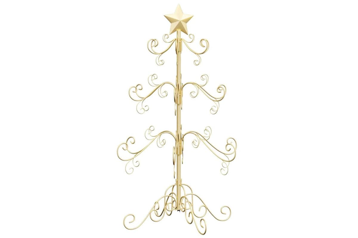 Vidaxl Metal Christmas Tree With Stand Gold 90 Cm Powder-coated Steel