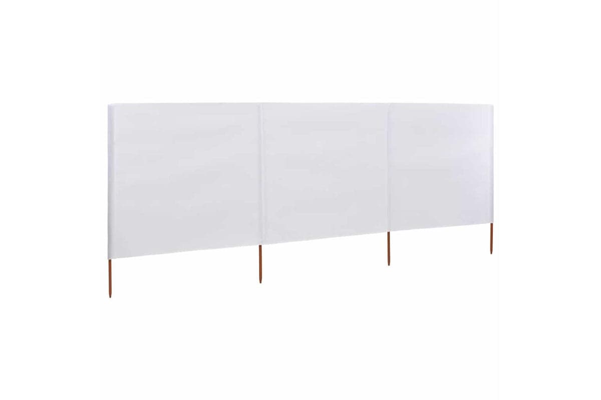 vidaXL 44539 3-panel Wind Screen Fabric 400x120cm White