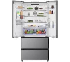 BEKO HarvestFresh AeroFlow GNE48510DVPX American-Style Fridge Freezer - Brushed Steel