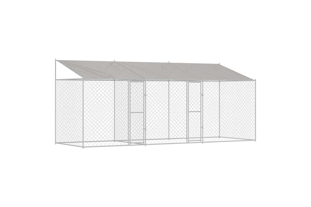 Dog Cage Silver 600 X 200 X 256 Cm Galvanised Steel
