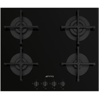 Smeg Cucina 60cm Gas on Glass 4 Burner Gas Hob - Black