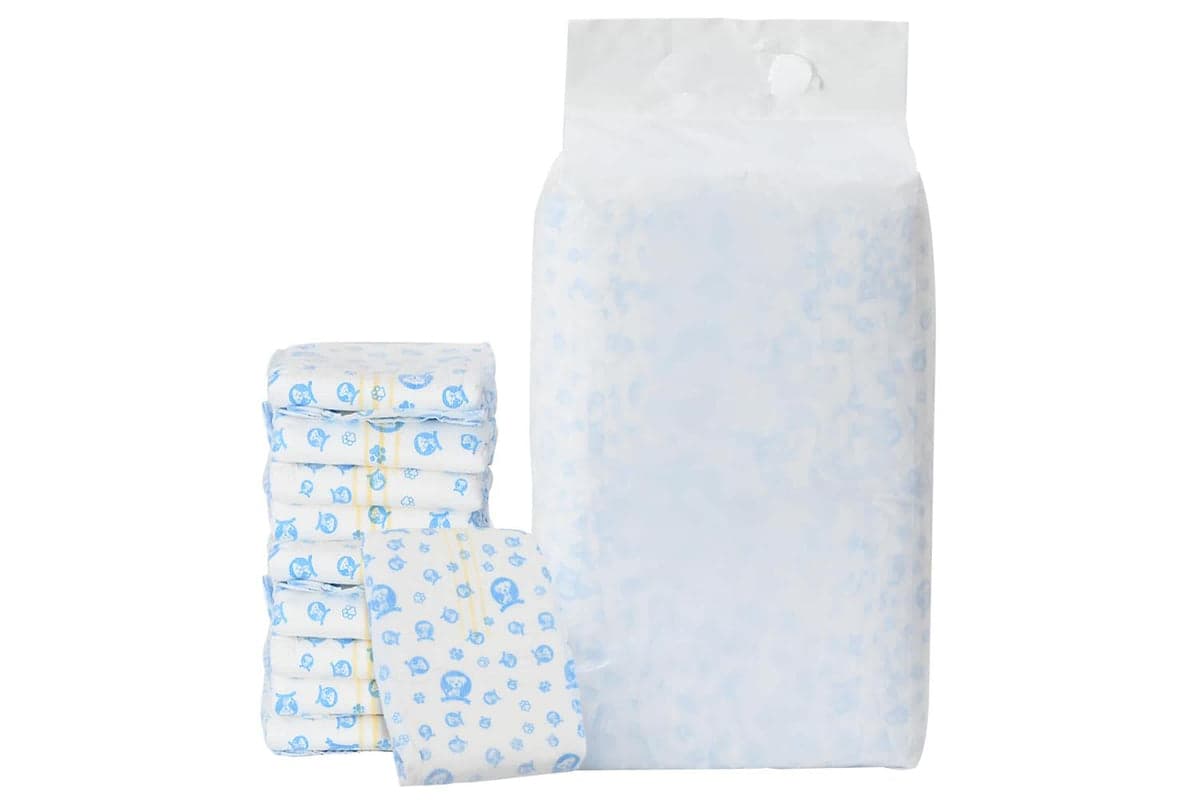 Vidaxl Disposable Dog Diaper Male 30 Pcs White L