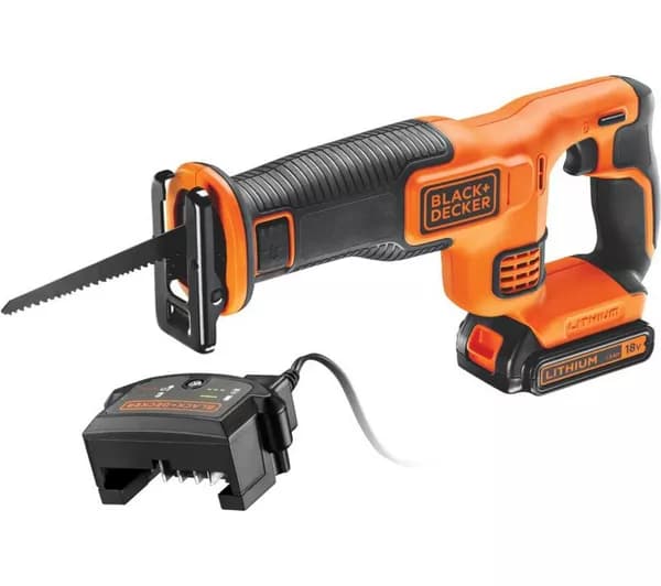 BLACK + DECKER 18V Cordless Reciprocating Saw - Black & Orange