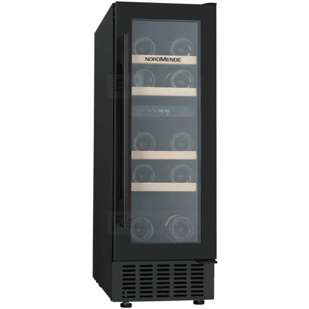 NordMende, WC17BL, 30cm Free Standing or Built In Wine Cooler 17 Bottle Dual Zone Slim, Black Frame