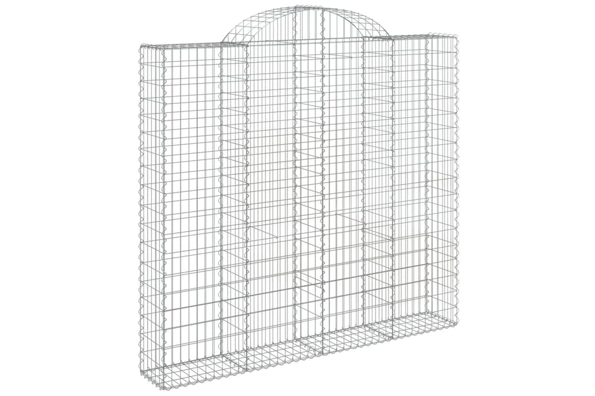 vidaXL 153489 Arched Gabion Basket 200x30x180/200cm Galvanised Iron