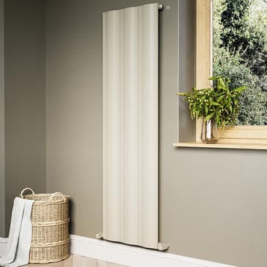 GRADE A1 - Beige Vertical Wave Designer Single Panel Radiator 1600 x 490mm - Elbrus