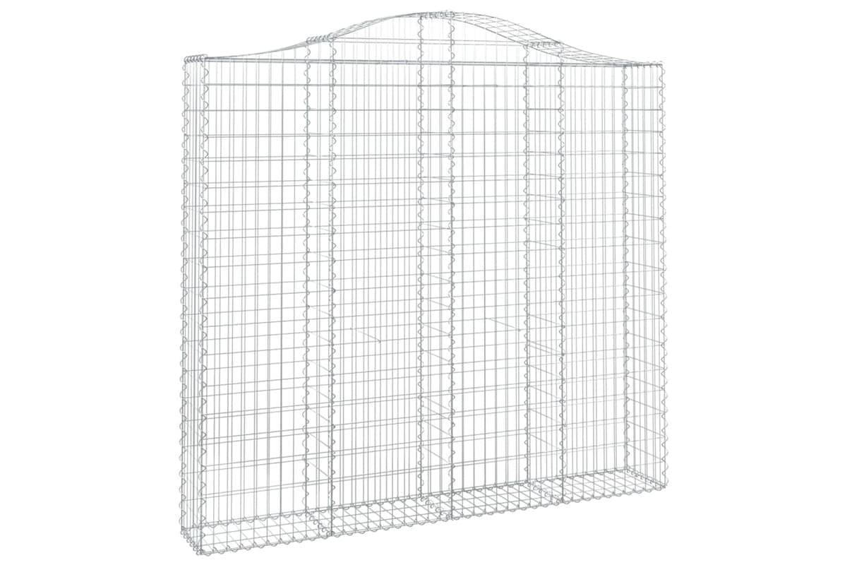 vidaXL 153389 Arched Gabion Basket 200x30x180/200cm Galvanised Iron